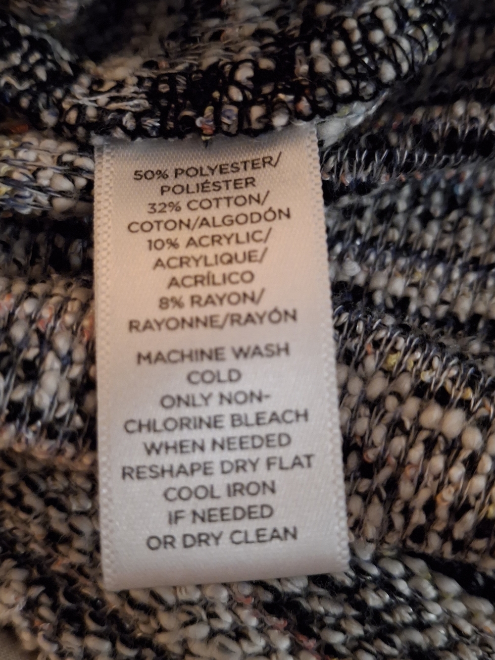LOFT Women's Gray & White Textured Short-Sleeve Knit Top - Picture 5 of 6